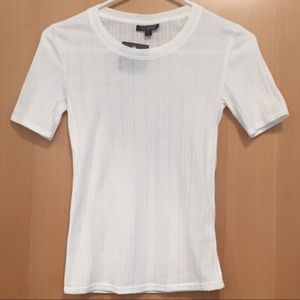 Topshop Ribbed White Shirt